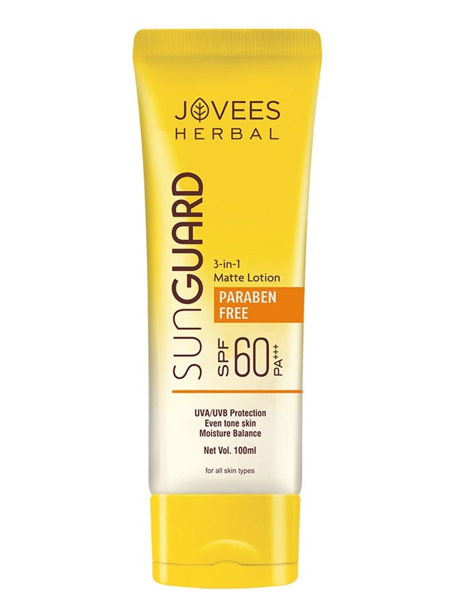 JOVEES HERBAL Sunguard Spf 60 3 In 1 Matte Lotion  100 Ml - Image 1